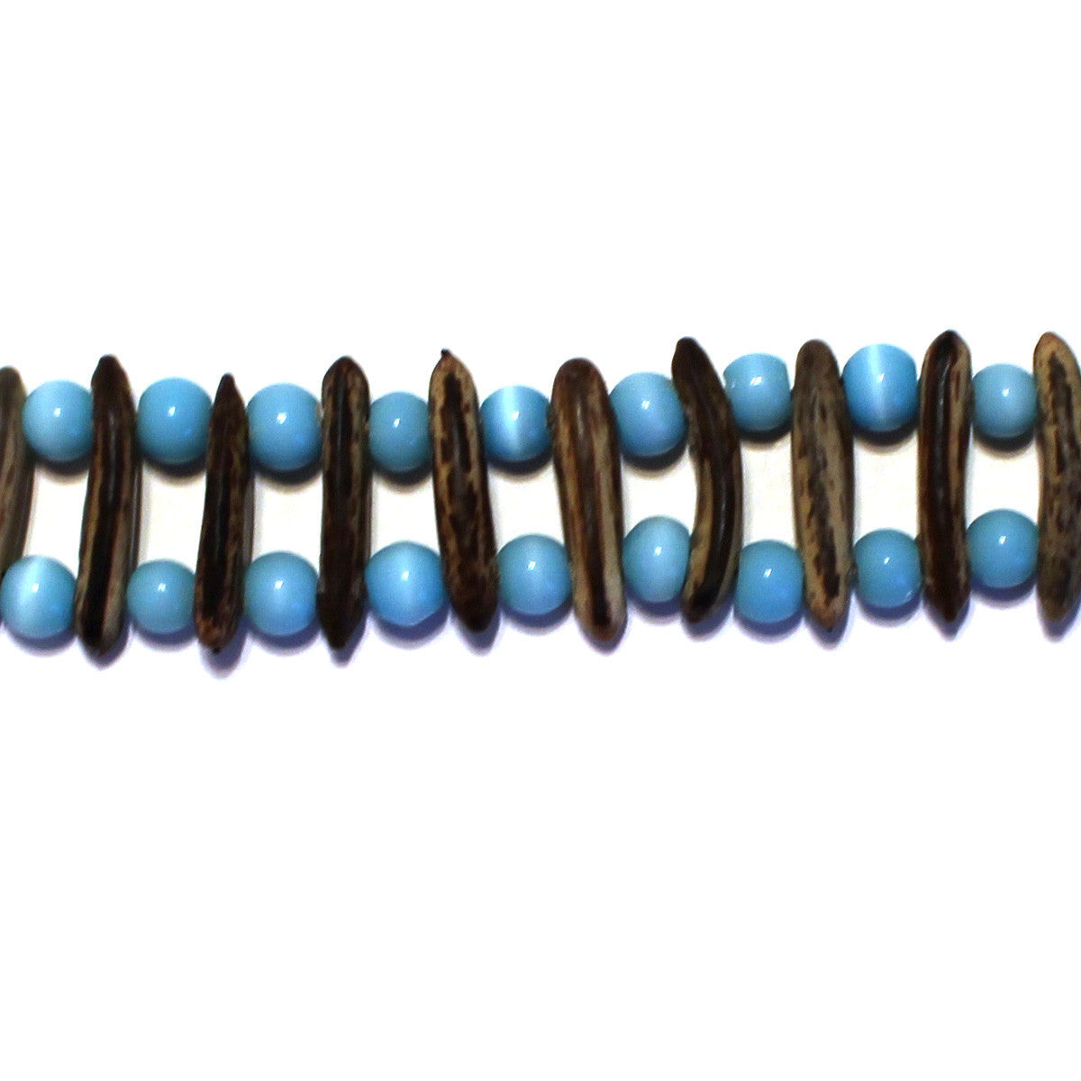 Acacia Rainforest Seed and Turquoise Crystal Bracelet - Natural Artist