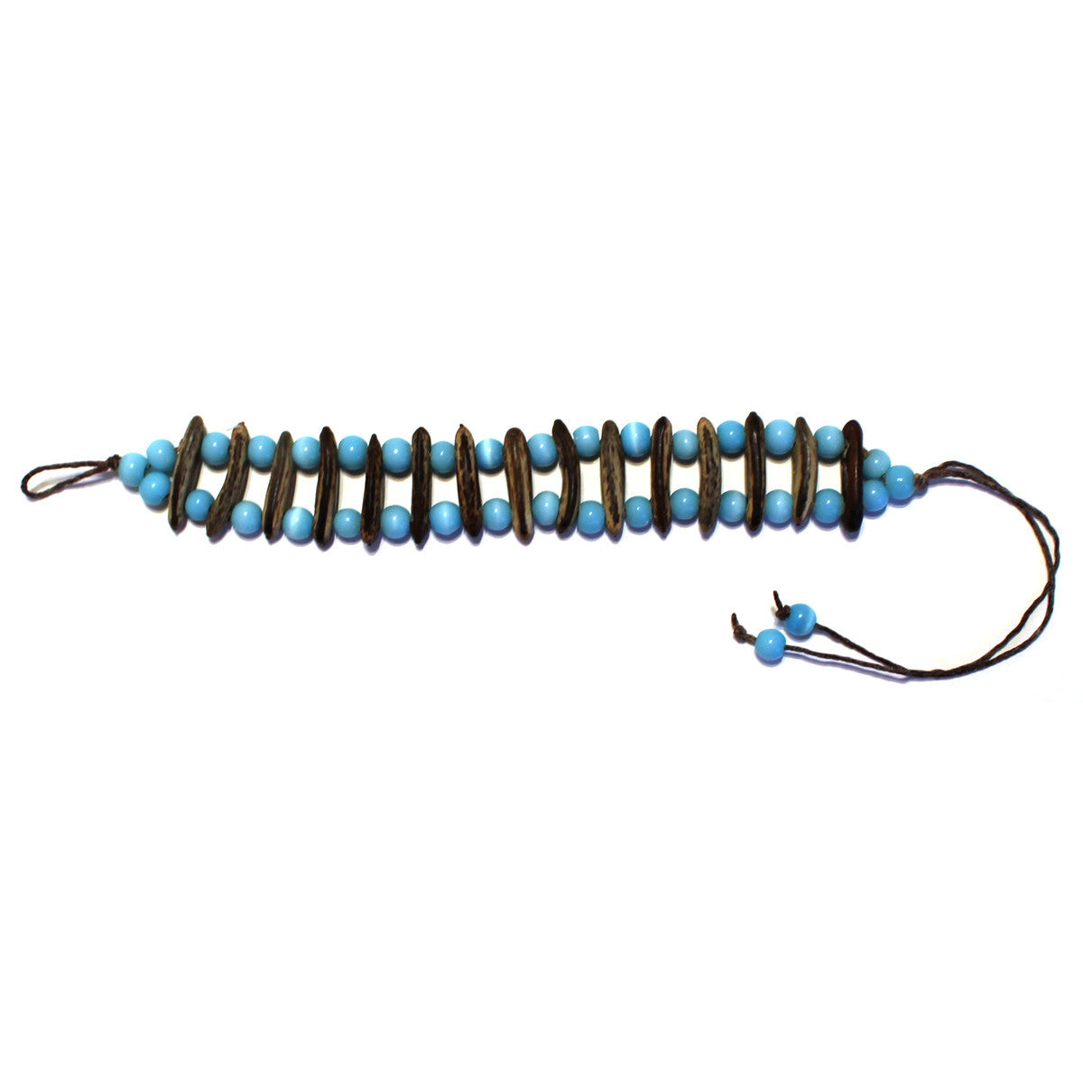 Acacia Rainforest Seed and Turquoise Crystal Bracelet - Natural Artist