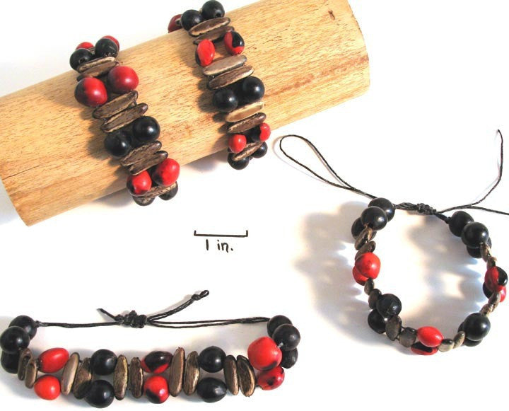 Huayruro & Chumbimba Rainforest Seed Bracelet - Natural Artist