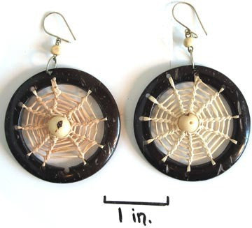 Coconut Earrings - Dream Catcher - Natural Artist