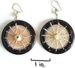 Coconut Earrings - Dream Catcher - Natural Artist