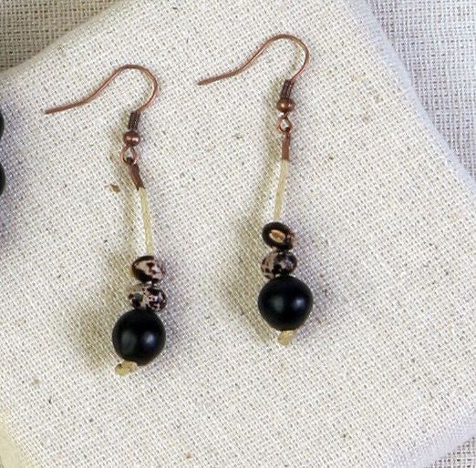 Guandu Seed Earrings - Natural Artist