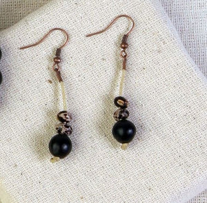 Guandu Seed Earrings - Natural Artist