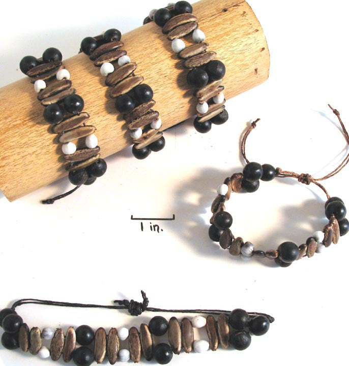 Job's Tears & Acacia Rainforest Seed Bracelet - Natural Artist