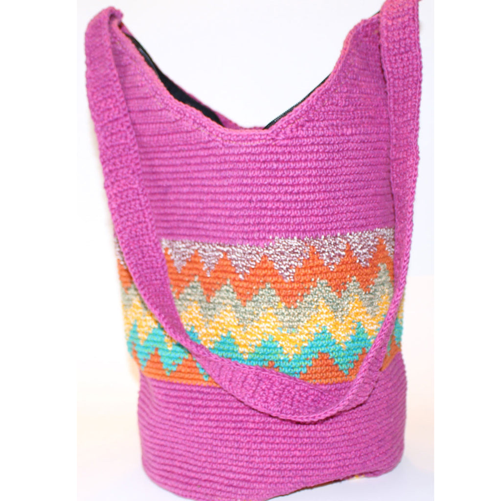 Large Mayan Bag - Day At The Beach - Natural Artist