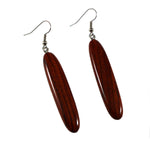 Rosewood Long Drop Earrings - Padua - Natural Artist
