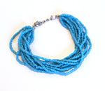 Turquoise Color Beaded Multi Strand Mayan Bracelet - Natural Artist