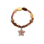 Wood Bracelet - Star Flower - Natural Artist