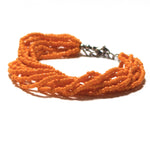 Orange Beaded Multi Strand Mayan Bracelet - Natural Artist
